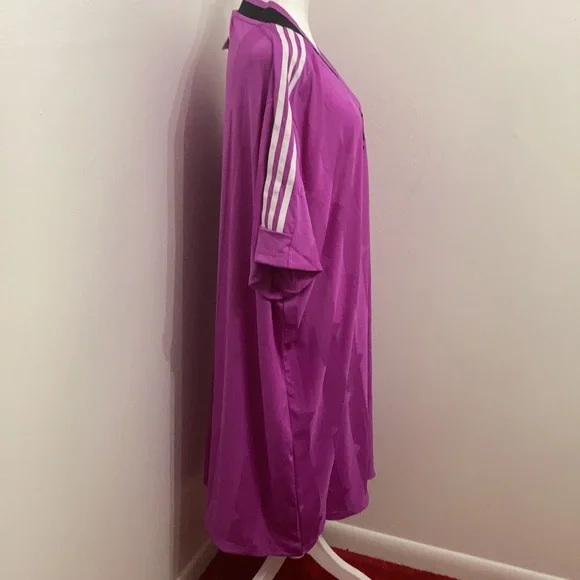 NWT Adidas Tiro Cut Three Stripes Jacquard Tee Dress Plus Size 4X - Picture 4 of 16